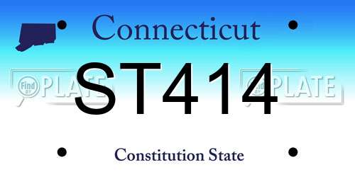 ST414 Connecticut License Plate