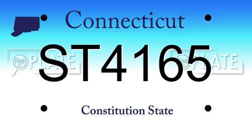 ST4165 Connecticut License Plate