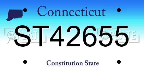 ST42655 Connecticut License Plate
