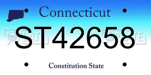 ST42658 Connecticut License Plate