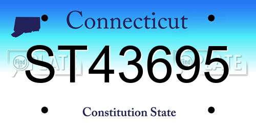 ST43695 Connecticut License Plate