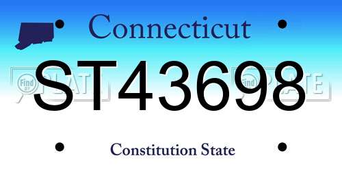 ST43698 Connecticut License Plate