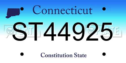 ST44925 Connecticut License Plate