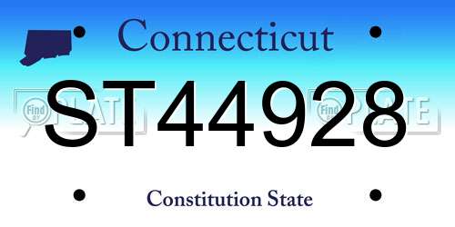 ST44928 Connecticut License Plate