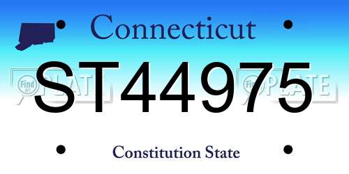 ST44975 Connecticut License Plate