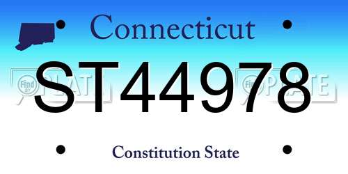 ST44978 Connecticut License Plate