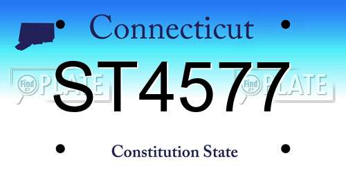 ST4577 Connecticut License Plate
