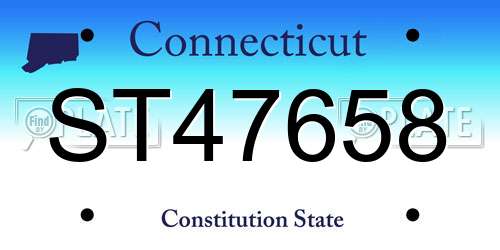 ST47658 Connecticut License Plate
