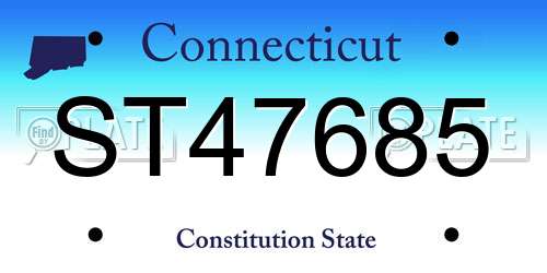 ST47685 Connecticut License Plate