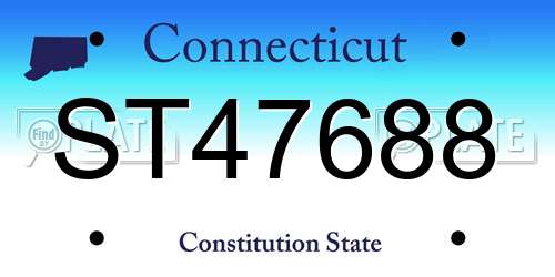 ST47688 Connecticut License Plate