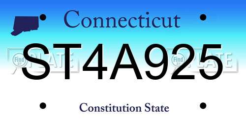 ST4A925 Connecticut License Plate