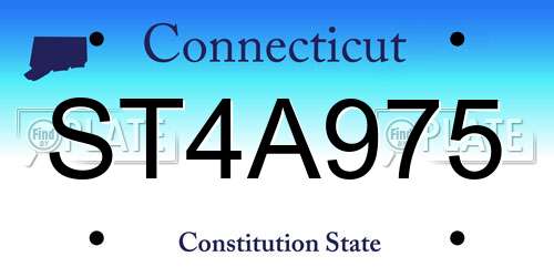 ST4A975 Connecticut License Plate