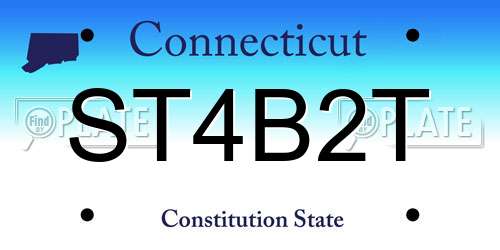 ST4B2T Connecticut License Plate