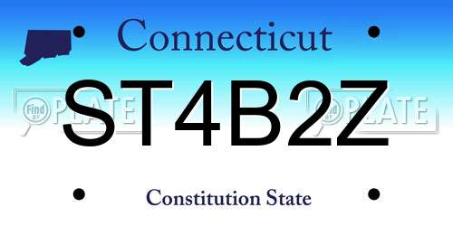 ST4B2Z Connecticut License Plate