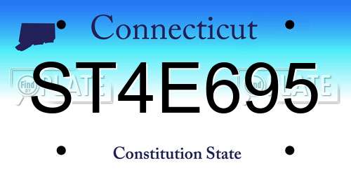 ST4E695 Connecticut License Plate