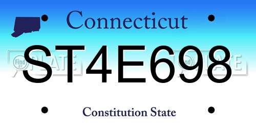 ST4E698 Connecticut License Plate