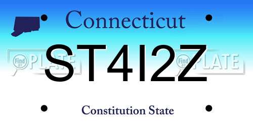 ST4I2Z Connecticut License Plate