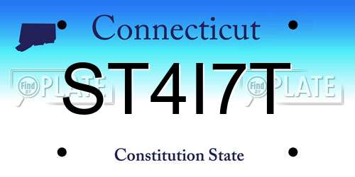 ST4I7T Connecticut License Plate