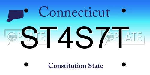 ST4S7T Connecticut License Plate