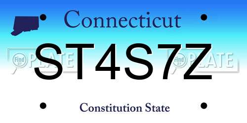 ST4S7Z Connecticut License Plate