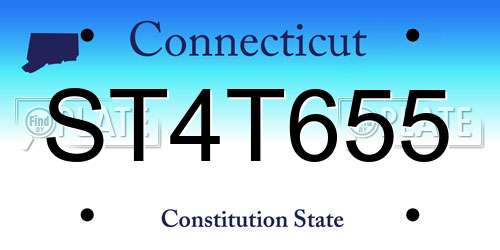 ST4T655 Connecticut License Plate
