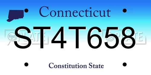 ST4T658 Connecticut License Plate