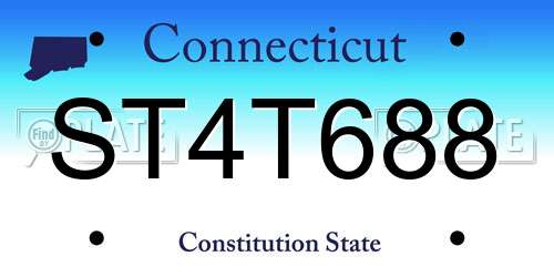 ST4T688 Connecticut License Plate
