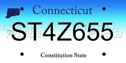 ST4Z655 Connecticut License Plate