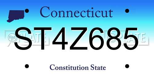ST4Z685 Connecticut License Plate