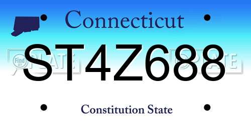 ST4Z688 Connecticut License Plate