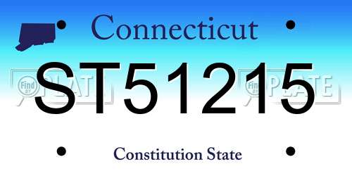 ST51215 Connecticut License Plate