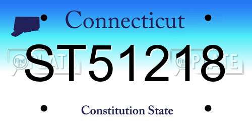 ST51218 Connecticut License Plate
