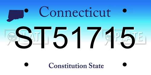ST51715 Connecticut License Plate