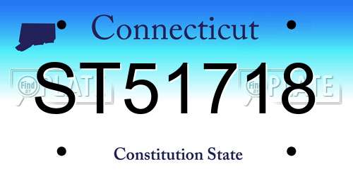 ST51718 Connecticut License Plate