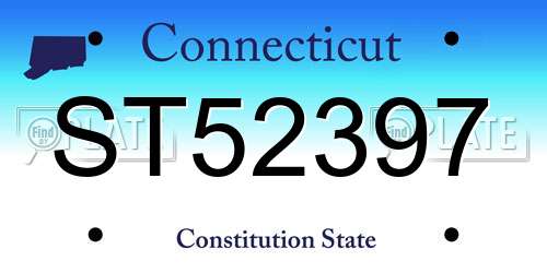 ST52397 Connecticut License Plate