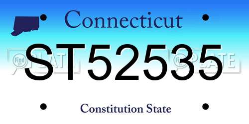 ST52535 Connecticut License Plate