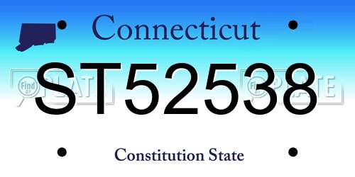 ST52538 Connecticut License Plate