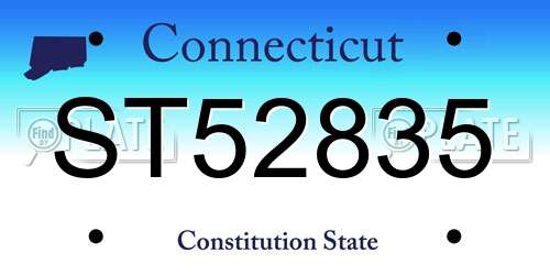 ST52835 Connecticut License Plate