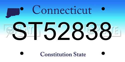 ST52838 Connecticut License Plate