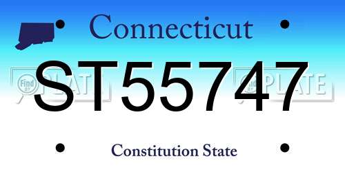 ST55747 Connecticut License Plate