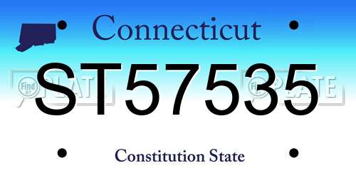 ST57535 Connecticut License Plate