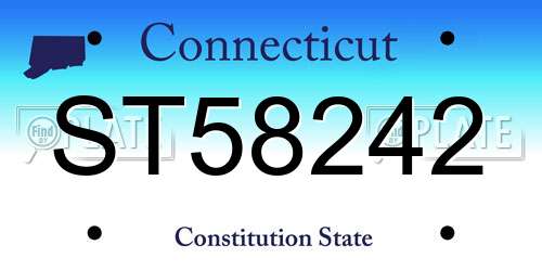 ST58242 Connecticut License Plate