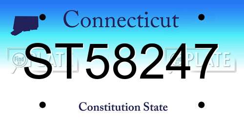 ST58247 Connecticut License Plate