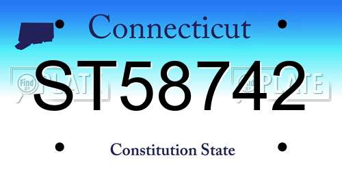 ST58742 Connecticut License Plate