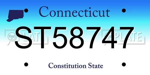 ST58747 Connecticut License Plate