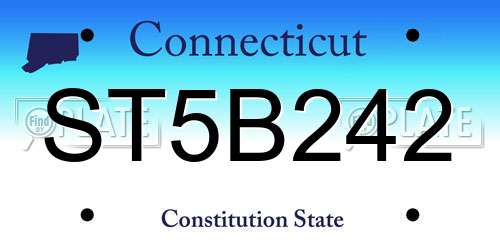 ST5B242 Connecticut License Plate