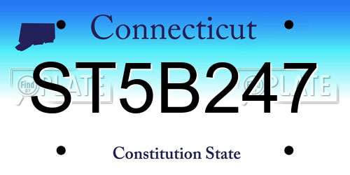 ST5B247 Connecticut License Plate