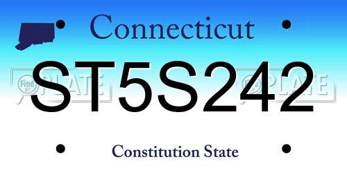 ST5S242 Connecticut License Plate