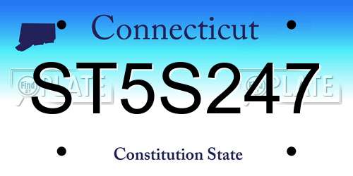 ST5S247 Connecticut License Plate