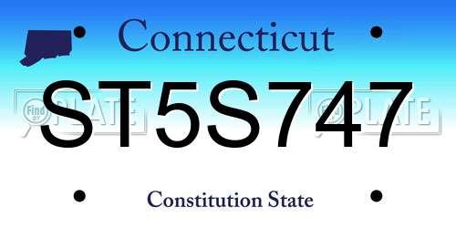 ST5S747 Connecticut License Plate